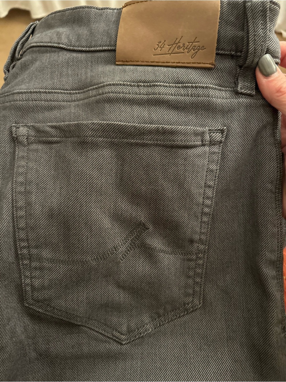 34 Heritage Men's courage straight cut pants. 2 pair Gray and khaki
